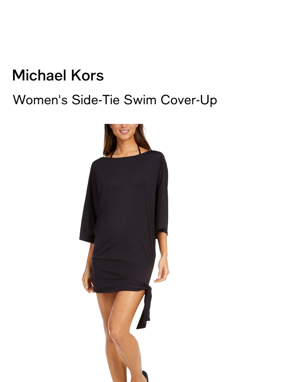 Michael Kors Black Side-Tie Swim Coverup Tunic